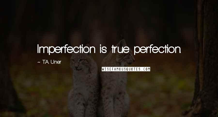 T.A. Uner Quotes: Imperfection is true perfection.