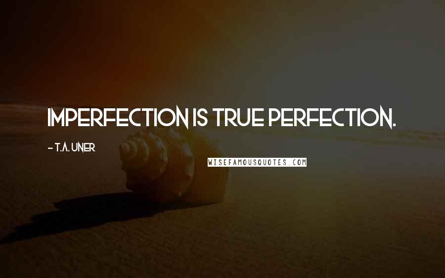 T.A. Uner Quotes: Imperfection is true perfection.