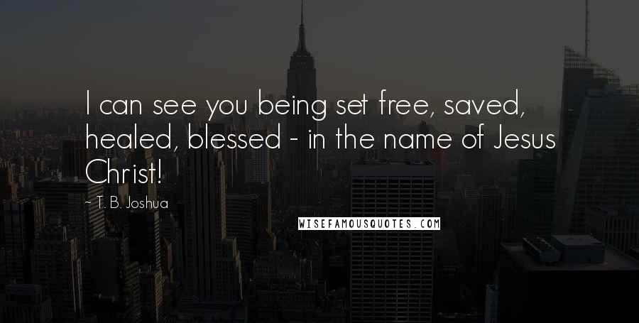 T. B. Joshua Quotes: I can see you being set free, saved, healed, blessed - in the name of Jesus Christ!