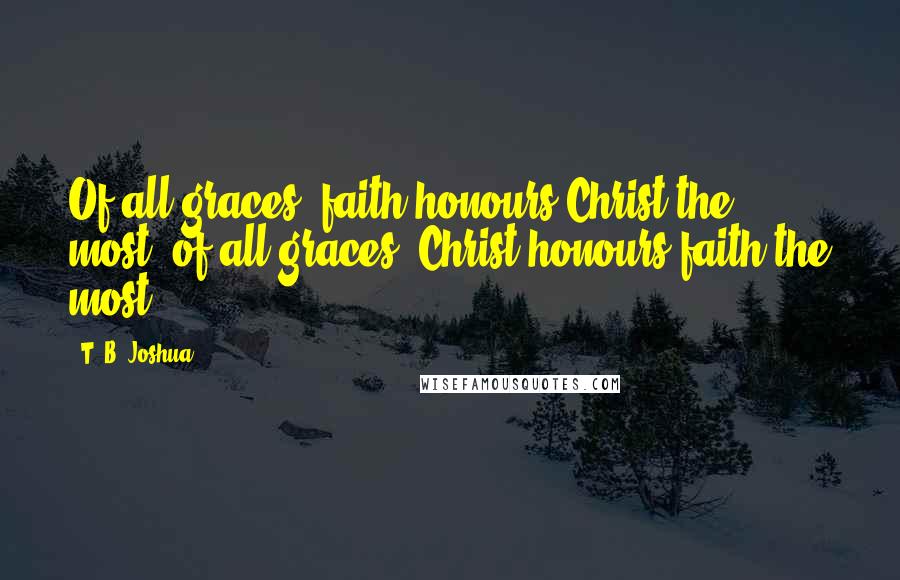 T. B. Joshua Quotes: Of all graces, faith honours Christ the most; of all graces, Christ honours faith the most