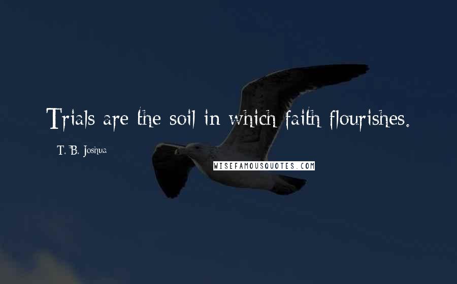 T. B. Joshua Quotes: Trials are the soil in which faith flourishes.