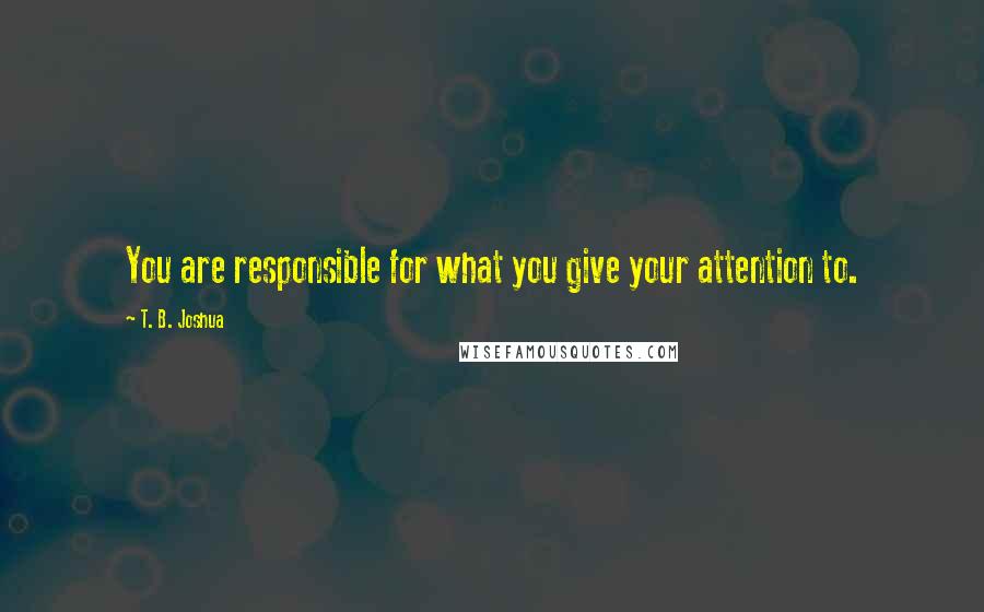 T. B. Joshua Quotes: You are responsible for what you give your attention to.