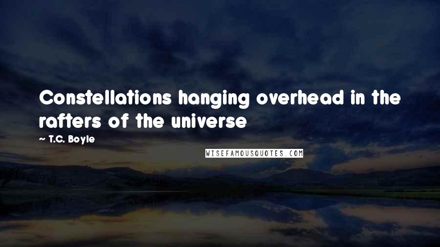 T.C. Boyle Quotes: Constellations hanging overhead in the rafters of the universe