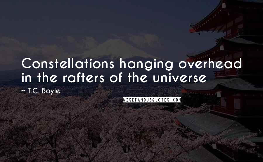 T.C. Boyle Quotes: Constellations hanging overhead in the rafters of the universe