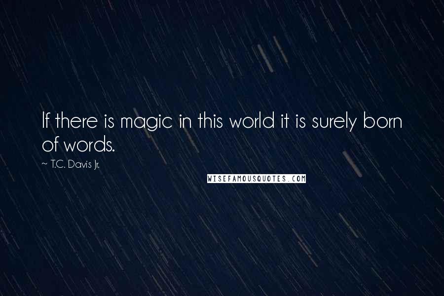 T.C. Davis Jr. Quotes: If there is magic in this world it is surely born of words.