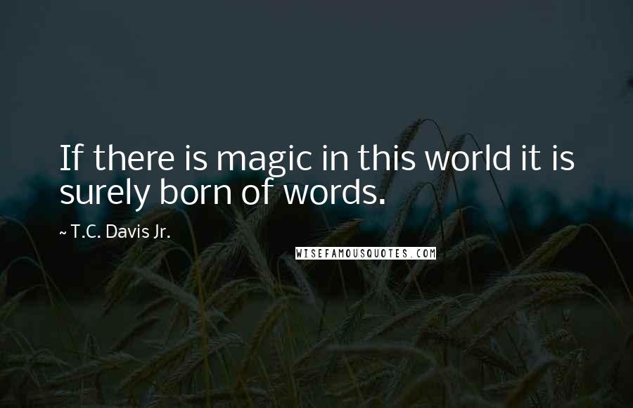 T.C. Davis Jr. Quotes: If there is magic in this world it is surely born of words.