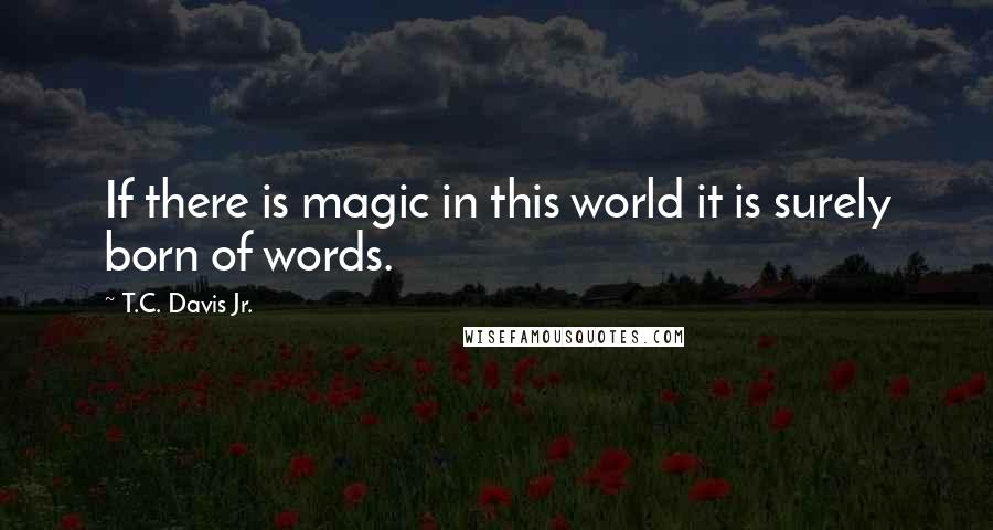 T.C. Davis Jr. Quotes: If there is magic in this world it is surely born of words.