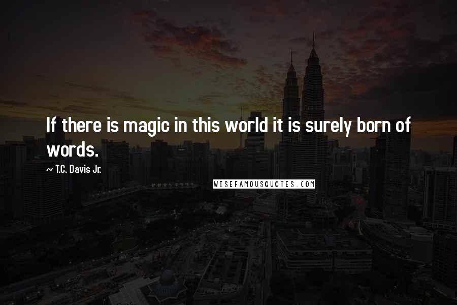 T.C. Davis Jr. Quotes: If there is magic in this world it is surely born of words.