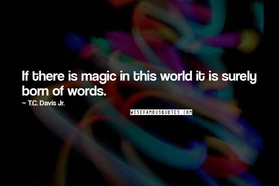 T.C. Davis Jr. Quotes: If there is magic in this world it is surely born of words.