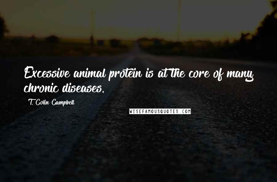 T. Colin Campbell Quotes: Excessive animal protein is at the core of many chronic diseases.