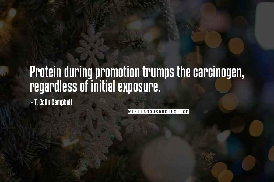 T. Colin Campbell Quotes: Protein during promotion trumps the carcinogen, regardless of initial exposure.