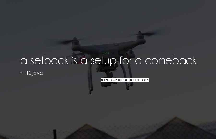 T.D. Jakes Quotes: a setback is a setup for a comeback