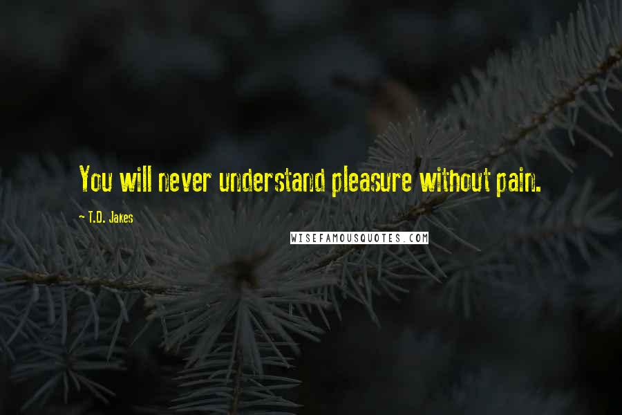 T.D. Jakes Quotes: You will never understand pleasure without pain.