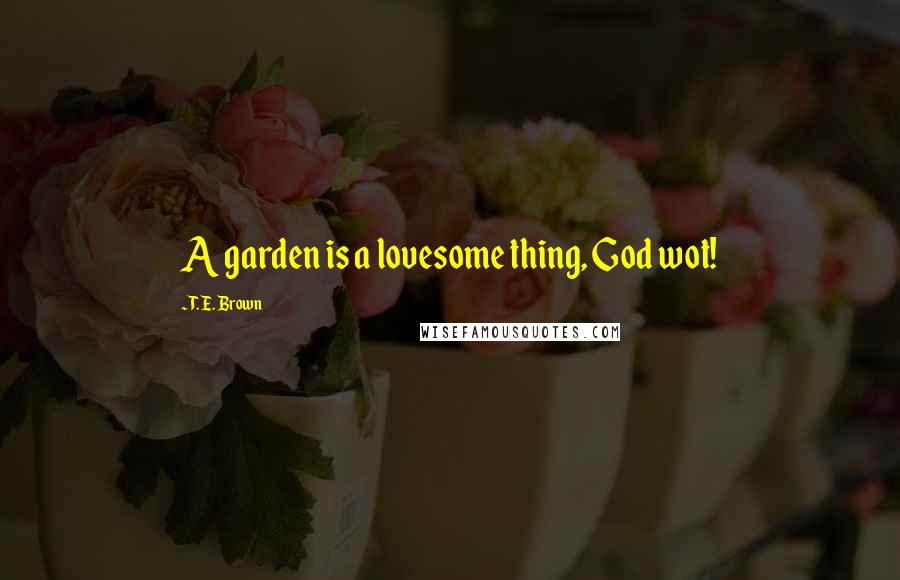 T. E. Brown Quotes: A garden is a lovesome thing, God wot!