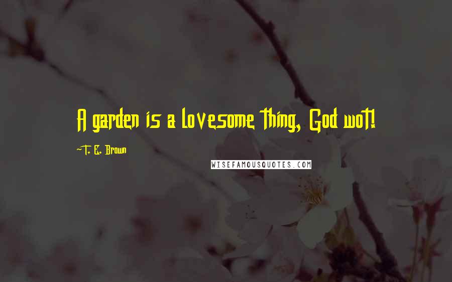 T. E. Brown Quotes: A garden is a lovesome thing, God wot!