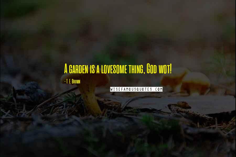 T. E. Brown Quotes: A garden is a lovesome thing, God wot!