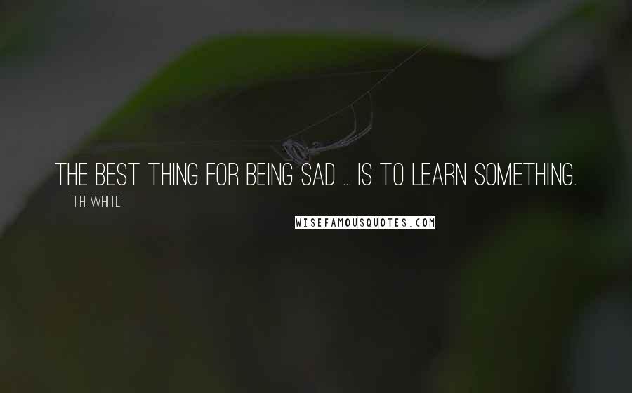 T.H. White Quotes: The best thing for being sad ... is to learn something.