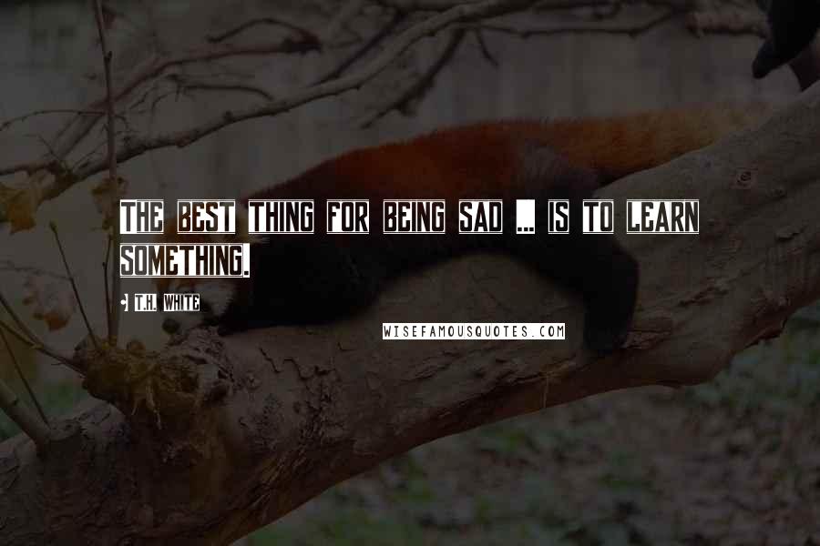 T.H. White Quotes: The best thing for being sad ... is to learn something.