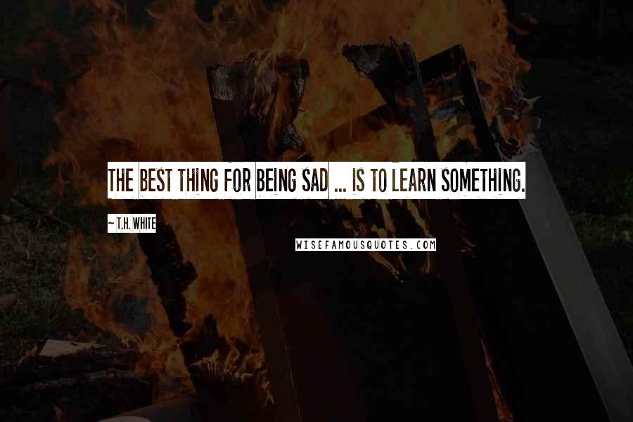 T.H. White Quotes: The best thing for being sad ... is to learn something.