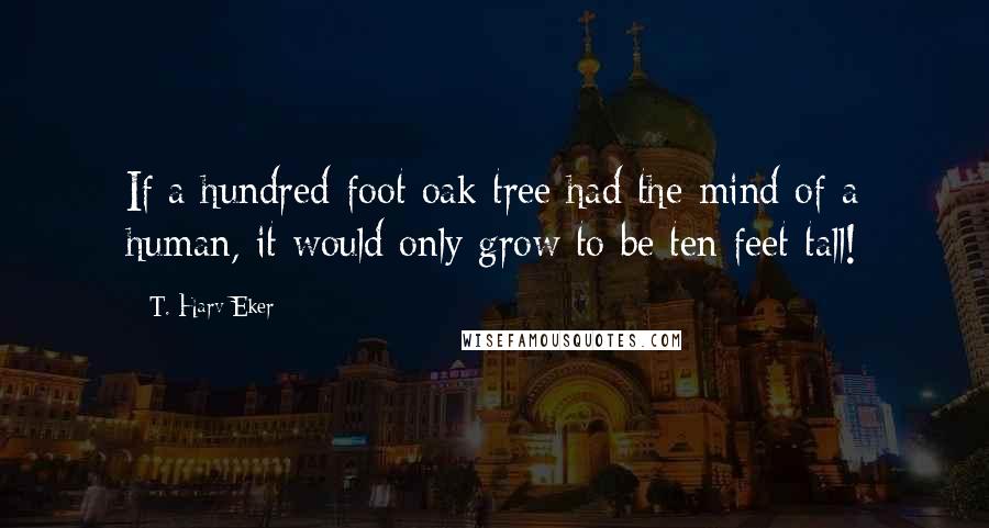 T. Harv Eker Quotes: If a hundred-foot oak tree had the mind of a human, it would only grow to be ten feet tall!