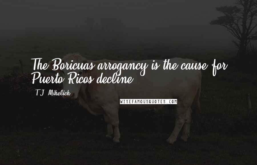 T.J. Mihelich Quotes: The Boricuas arrogancy is the cause for Puerto Ricos decline