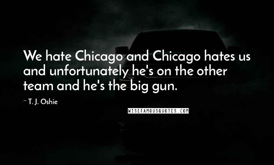 T. J. Oshie Quotes: We hate Chicago and Chicago hates us and unfortunately he's on the other team and he's the big gun.