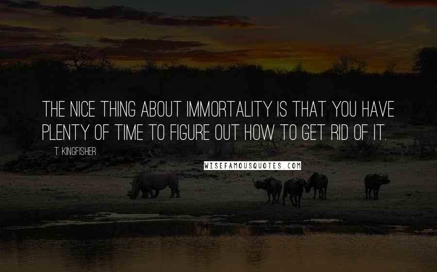 T. Kingfisher Quotes: The nice thing about immortality is that you have plenty of time to figure out how to get rid of it.