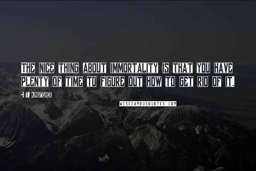 T. Kingfisher Quotes: The nice thing about immortality is that you have plenty of time to figure out how to get rid of it.