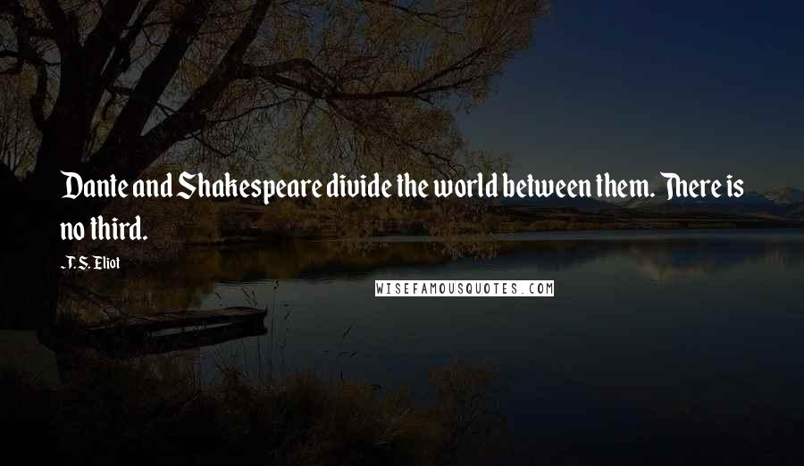 T. S. Eliot Quotes: Dante and Shakespeare divide the world between them. There is no third.