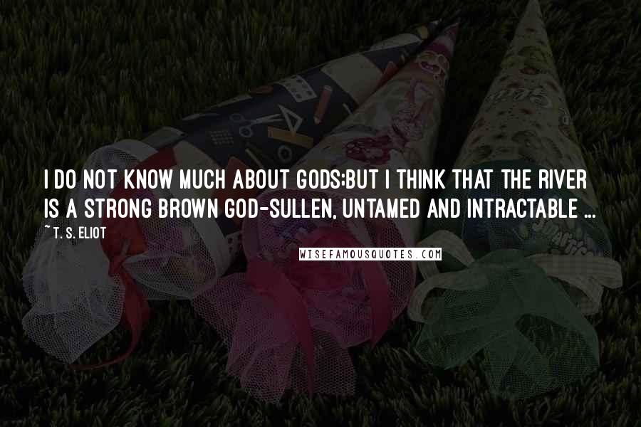 T. S. Eliot Quotes: I do not know much about gods;but I think that the river is a strong brown god-sullen, untamed and intractable ...