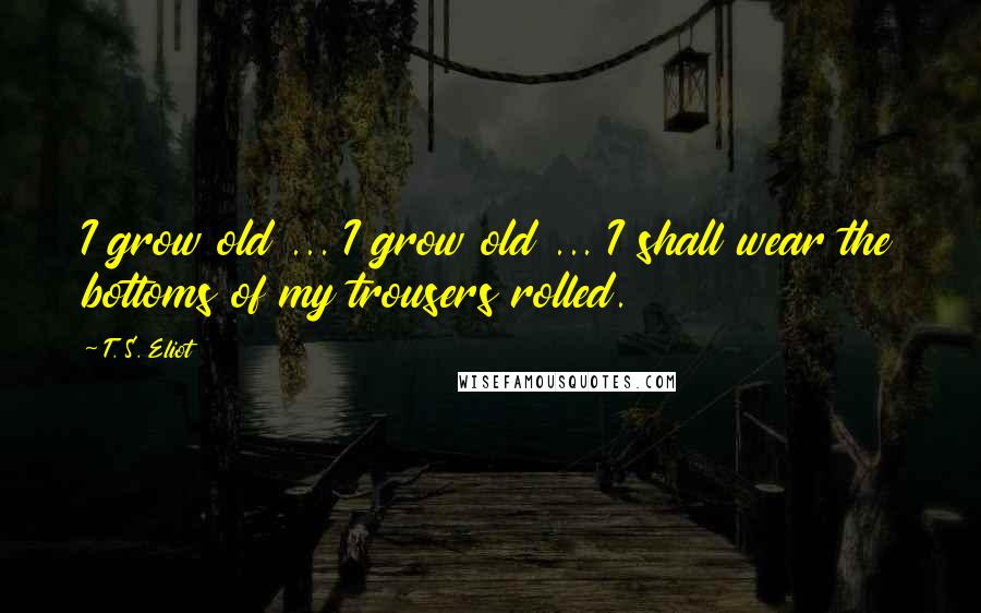 T. S. Eliot Quotes: I grow old ... I grow old ... I shall wear the bottoms of my trousers rolled.