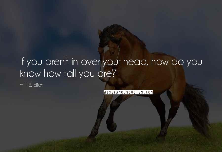 T. S. Eliot Quotes: If you aren't in over your head, how do you know how tall you are?