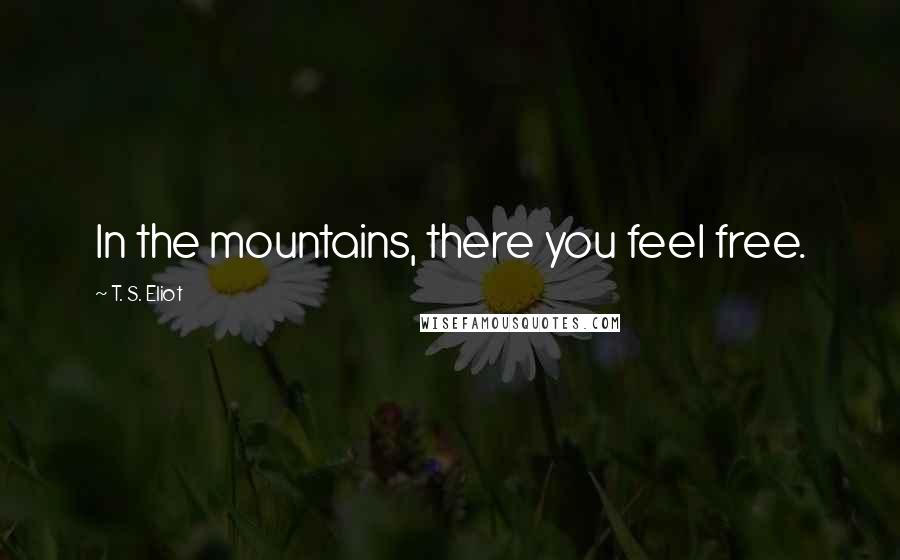 T. S. Eliot Quotes: In the mountains, there you feel free.