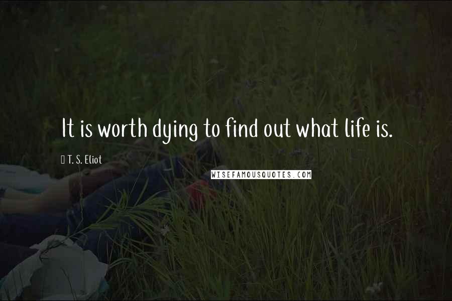 T. S. Eliot Quotes: It is worth dying to find out what life is.