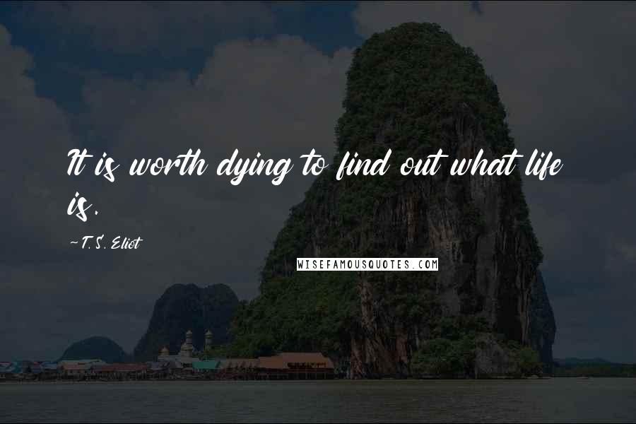 T. S. Eliot Quotes: It is worth dying to find out what life is.