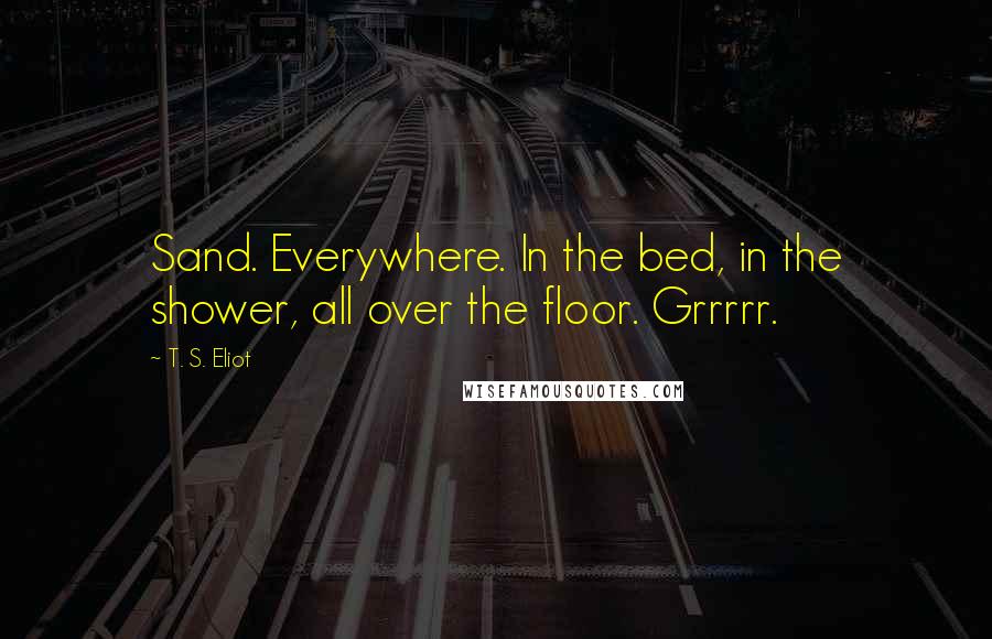 T. S. Eliot Quotes: Sand. Everywhere. In the bed, in the shower, all over the floor. Grrrrr.