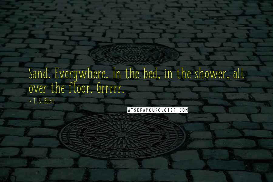 T. S. Eliot Quotes: Sand. Everywhere. In the bed, in the shower, all over the floor. Grrrrr.