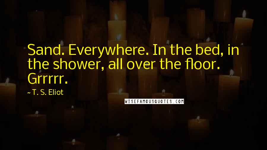 T. S. Eliot Quotes: Sand. Everywhere. In the bed, in the shower, all over the floor. Grrrrr.