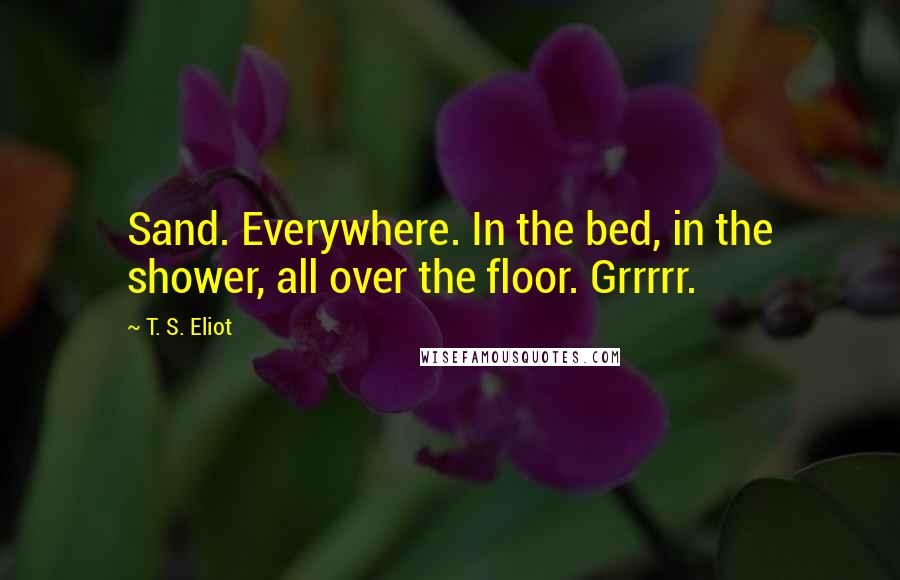 T. S. Eliot Quotes: Sand. Everywhere. In the bed, in the shower, all over the floor. Grrrrr.