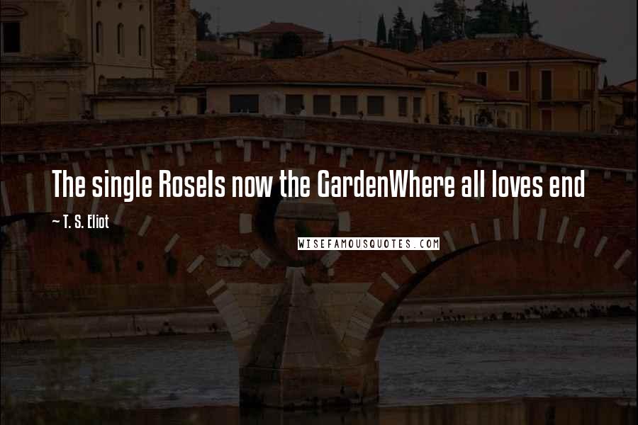 T. S. Eliot Quotes: The single RoseIs now the GardenWhere all loves end