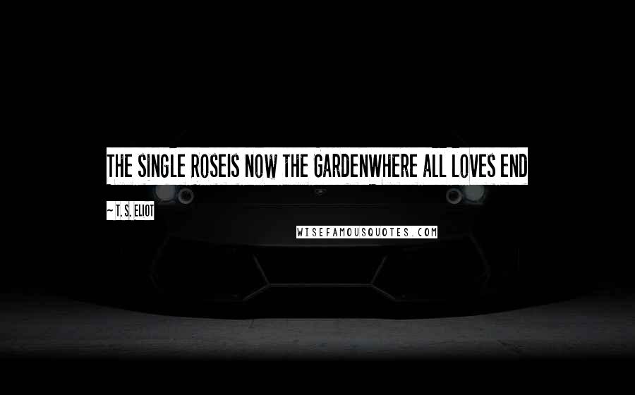 T. S. Eliot Quotes: The single RoseIs now the GardenWhere all loves end