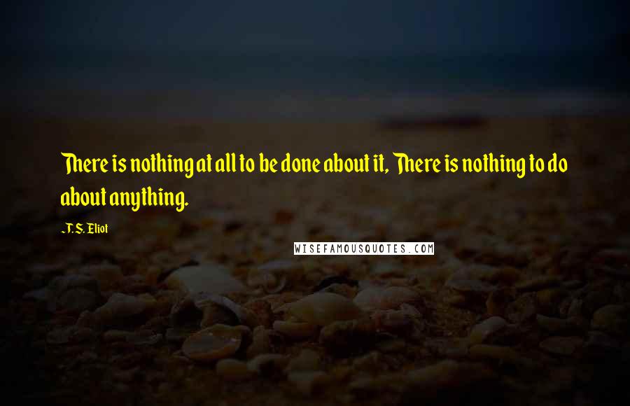 T. S. Eliot Quotes: There is nothing at all to be done about it, There is nothing to do about anything.