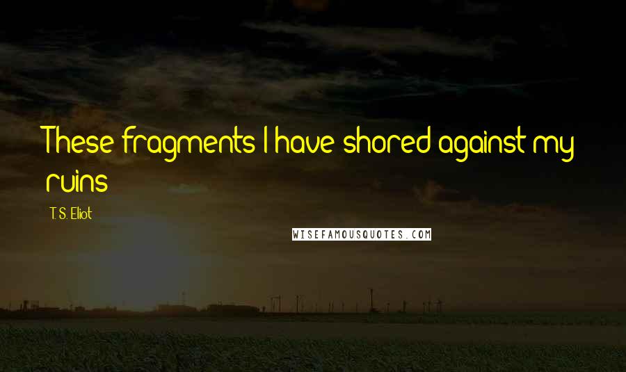 T. S. Eliot Quotes: These fragments I have shored against my ruins