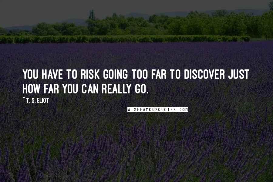 T. S. Eliot Quotes: You have to risk going too far to discover just how far you can really go.