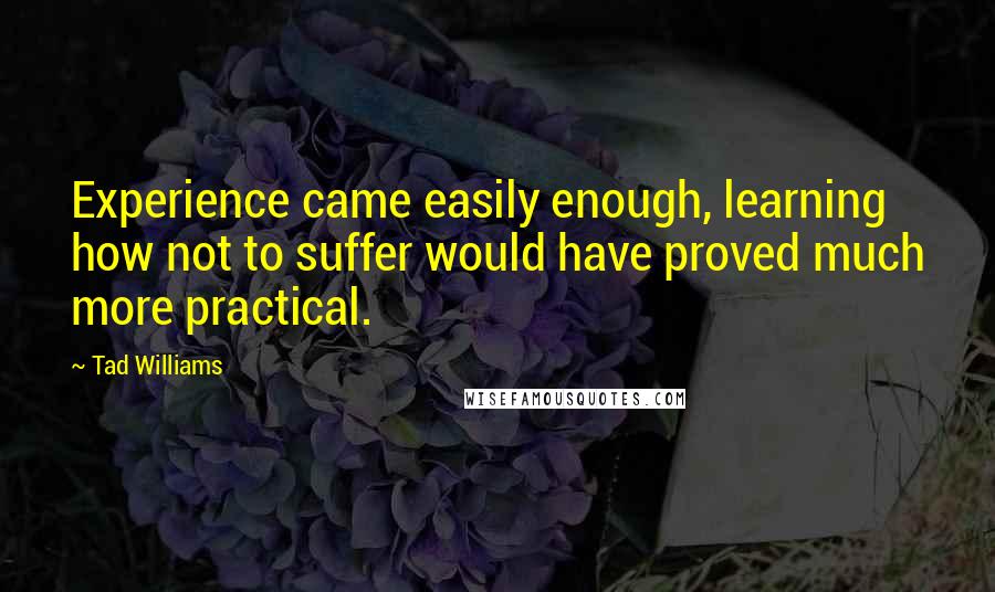 Tad Williams Quotes: Experience came easily enough, learning how not to suffer would have proved much more practical.