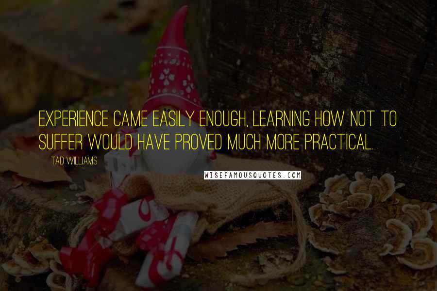 Tad Williams Quotes: Experience came easily enough, learning how not to suffer would have proved much more practical.