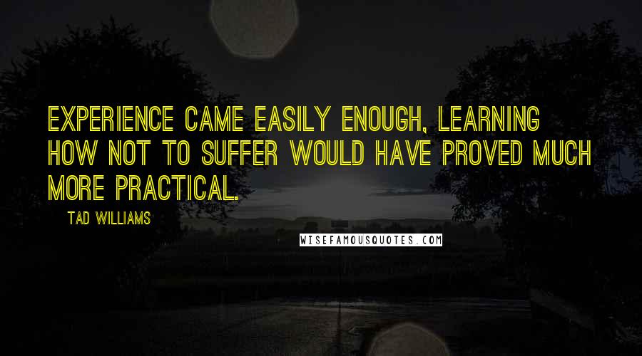 Tad Williams Quotes: Experience came easily enough, learning how not to suffer would have proved much more practical.