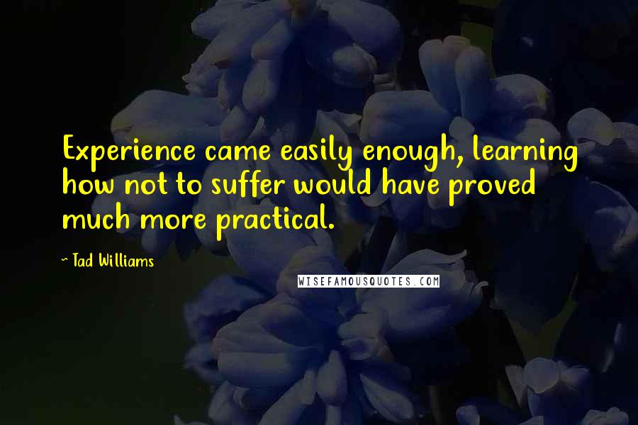 Tad Williams Quotes: Experience came easily enough, learning how not to suffer would have proved much more practical.