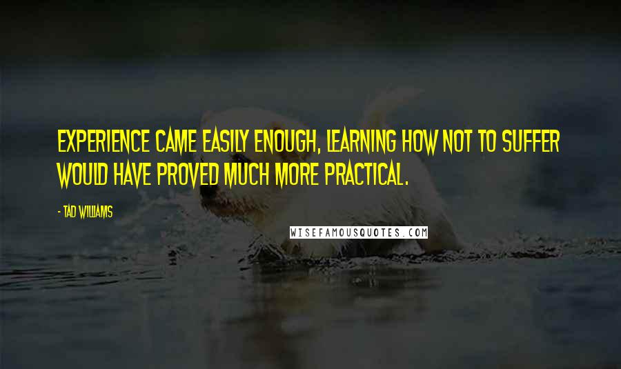 Tad Williams Quotes: Experience came easily enough, learning how not to suffer would have proved much more practical.