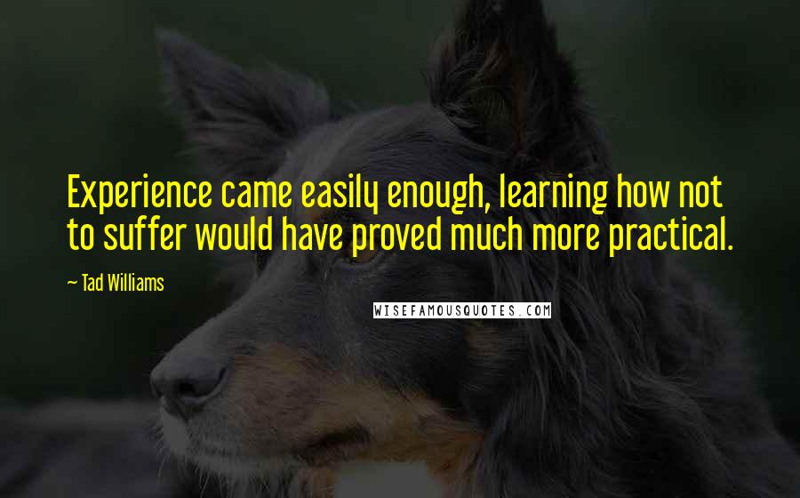 Tad Williams Quotes: Experience came easily enough, learning how not to suffer would have proved much more practical.